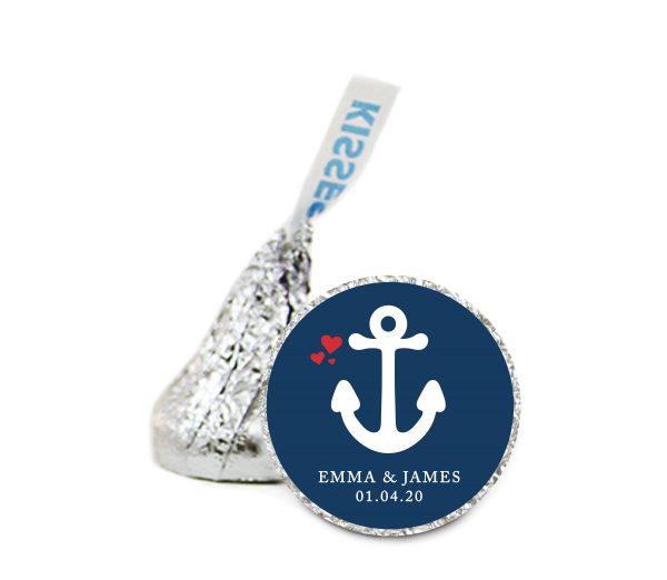 Personalized Wedding Nautical Anchor Hershey s Kisses Label Stickers Cheap - Image 2