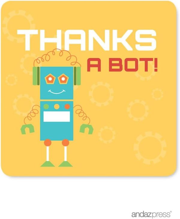 Robot Birthday DIY Party Favors Kit with Favor Boxes and Labels, Thanks a Bot Cheap - Image 2