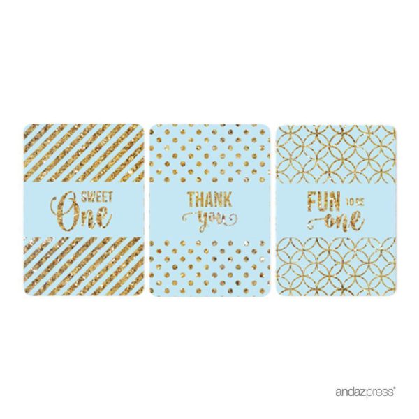 Gold Glitter 1st Birthday Hershey s Miniatures Mini Candy Bar Wrappers For Sale - Image 2