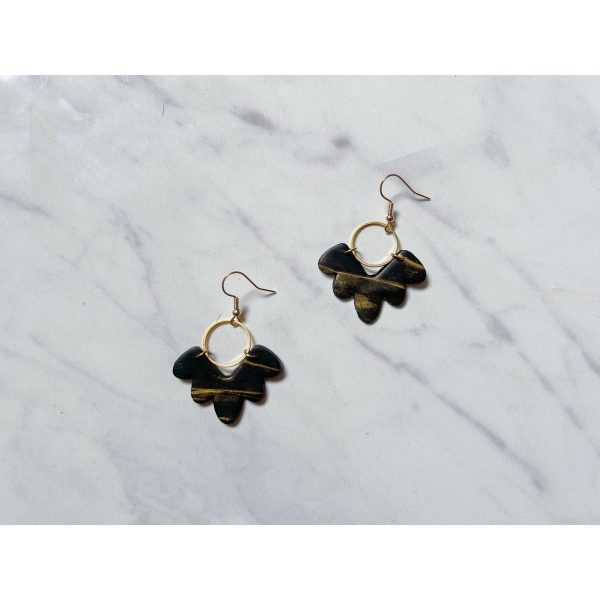 Black and Gold Galaxy Earrings For Cheap