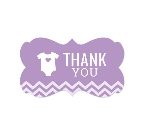 Chevron Baby Shower Fancy Frame Label Stickers, Thank You Cheap - Image 3