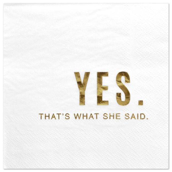 Set of 50 Yes That s What She Said Funny Cocktail Napkins Discount