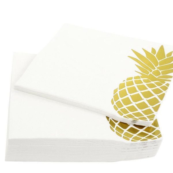 Tropical Foil Pineapple Tableware Napkins Online now - Image 3
