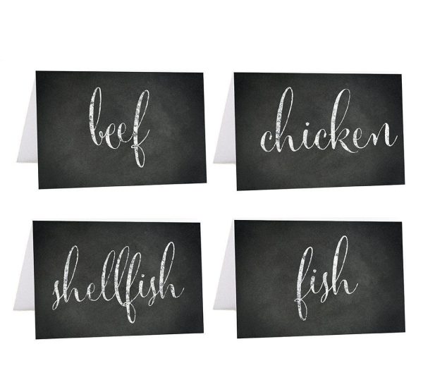 Food Station Buffet Menu Place Cards, Vintage Chalkboard Cheap - Image 4