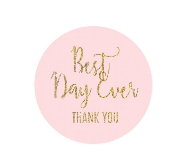 Blush Pink Gold Glitter Print Wedding Popcorn Box DIY Party Favors Kit, Best Day Ever Online now