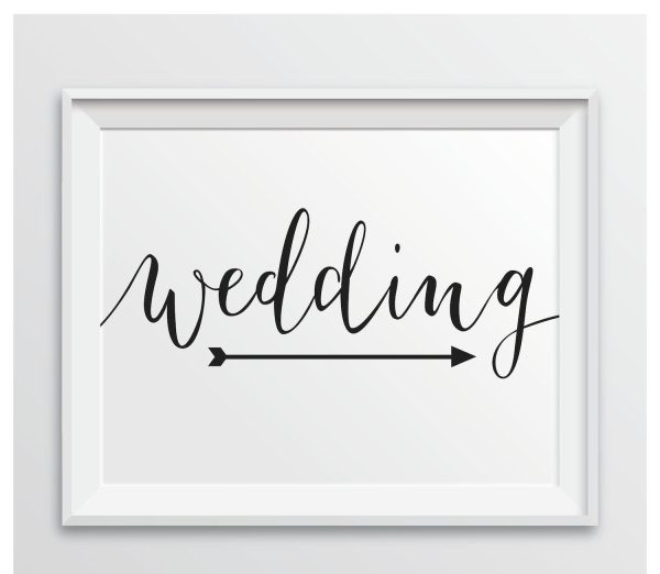 Formal Black Wedding Party Directional Signs, Double-Sided Big Arrow Online Hot Sale