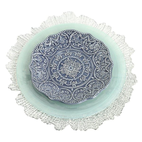 Set of 4 Flora Glass Charger Plates Online Hot Sale - Image 3
