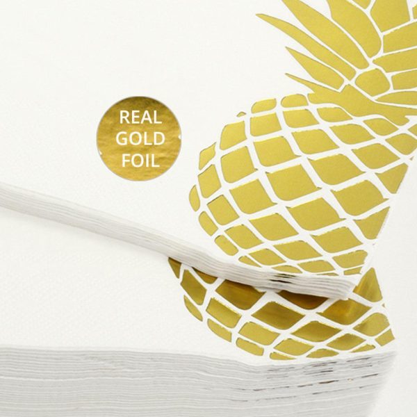Tropical Foil Pineapple Tableware Napkins Online now - Image 4