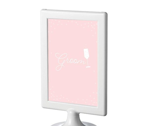 Blush Pink and Gray Pop Fizz Clink Wedding Framed Party Signs Online now - Image 3