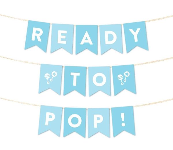 Ready to Pop Baby Shower Pennant Banner Garland For Discount - Image 2