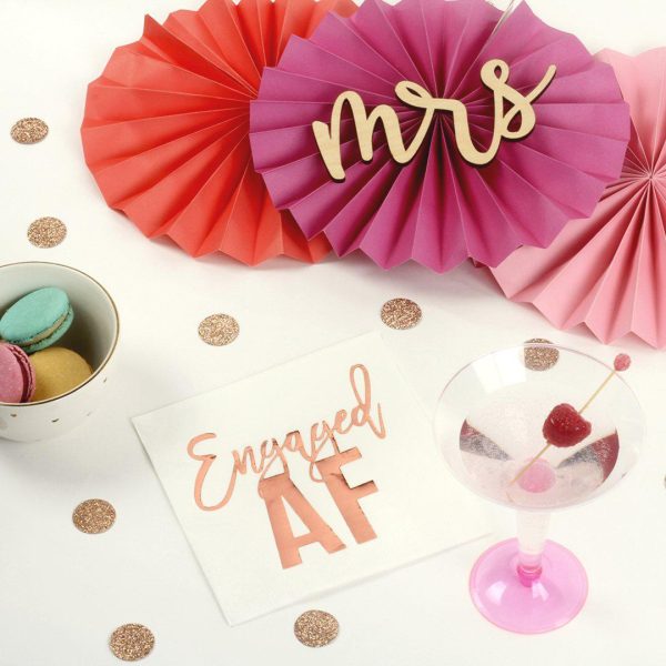 Foil Engaged AF Tableware Napkins Sale - Image 2