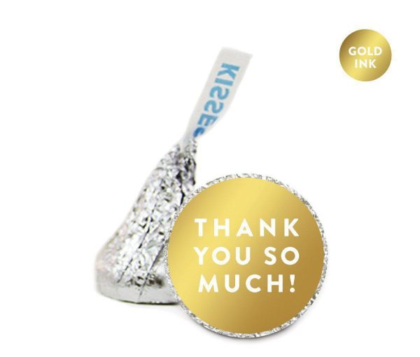 Metallic Gold Thank You Hershey s Kisses Sticker Labels Supply