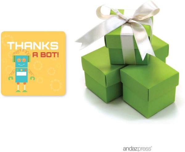 Robot Birthday DIY Party Favors Kit with Favor Boxes and Labels, Thanks a Bot Cheap