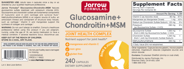 Glucosamine Chondroitin MSM 240ct For Discount - Image 2