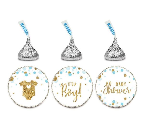 Gold Glitter Baby Shower Hershey s Kisses Stickers Cheap
