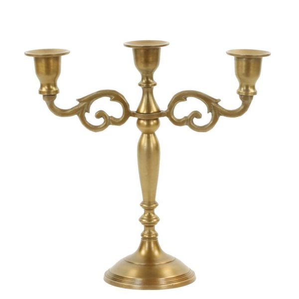 3 Arm Metal Candelabra Candle Holder Centerpiece For Sale