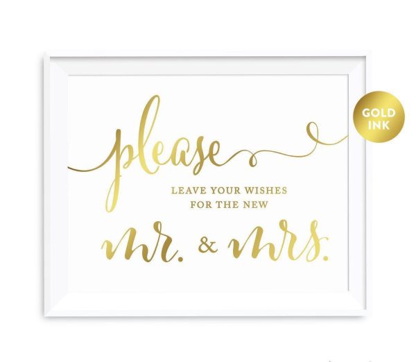 Andaz Press 8.5 x 11 Metallic Gold Wedding Party Signs Sale