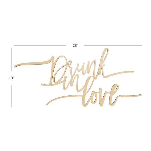 Laser Cut Wood Scripted Drunk in Love Bar Sign Supply - Image 3