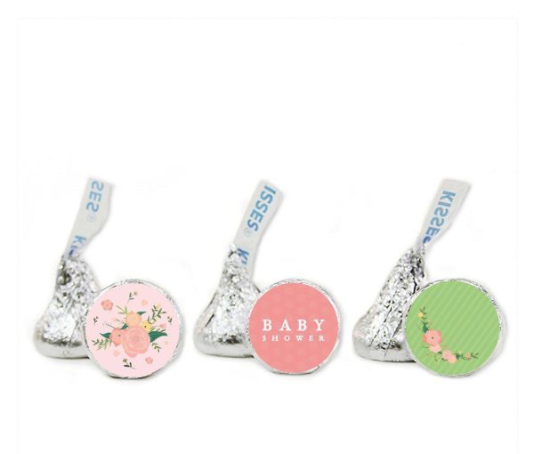 Floral Roses Girl Baby Shower Hershey s Kisses Favor Labels For Cheap