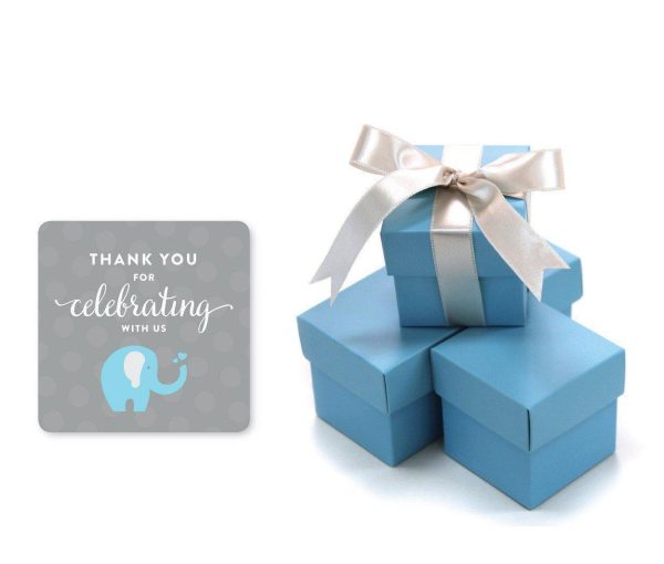 Boy Elephant Baby Shower Favor Box DIY Party Favors Kit For Sale