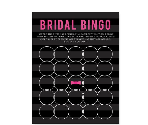 Modern Black and White Stripes Wedding Bridal Shower Game Cards For Discount - Image 3