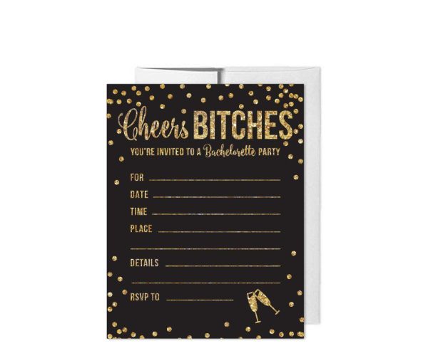 Cheers Bitches Bachelorette Party Invitations For Sale