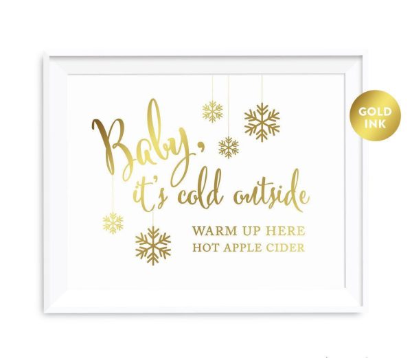 Andaz Press 8.5 x 11 Metallic Gold Wedding Party Signs Sale - Image 4