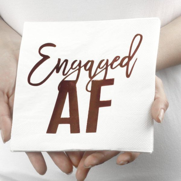 Foil Engaged AF Tableware Napkins Sale - Image 5