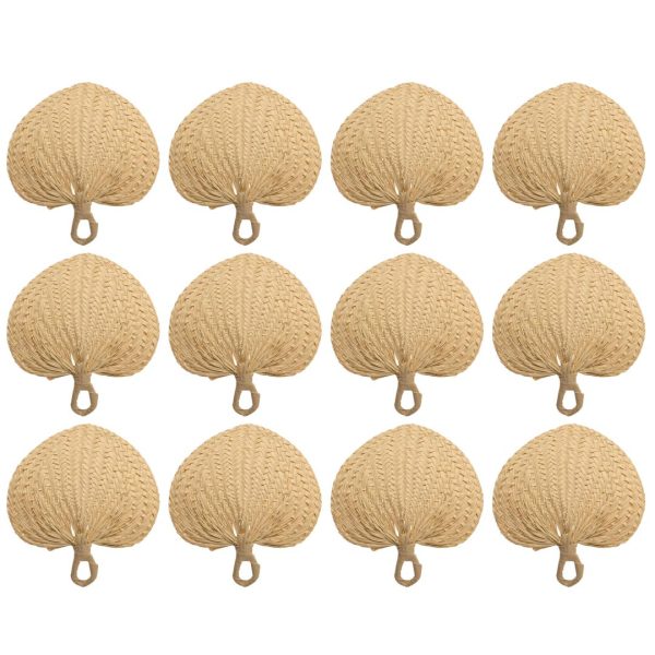 Natural Handmade Raffia Fans For Cheap