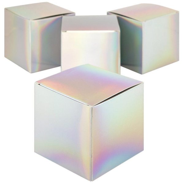 Set of 50 Iridescent Holographic Favor Tuck Boxes For Discount