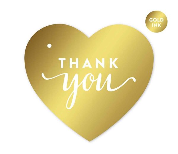 Metallic Gold Heart Favor Gift Tags Online Sale