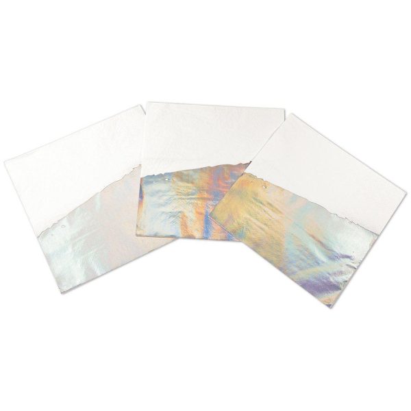 Iridescent Holographic Dipped Beverage Napkins For Sale - Image 2