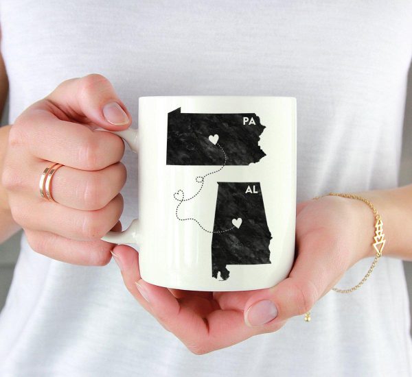 Andaz Press 11oz Black And White Modern Pennsylvania Long Distance Coffee Mug on Sale - Image 2