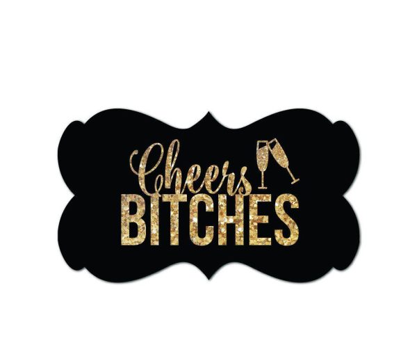 Cheers Bitches Bachelorette Party Fancy Frame Label Stickers on Sale
