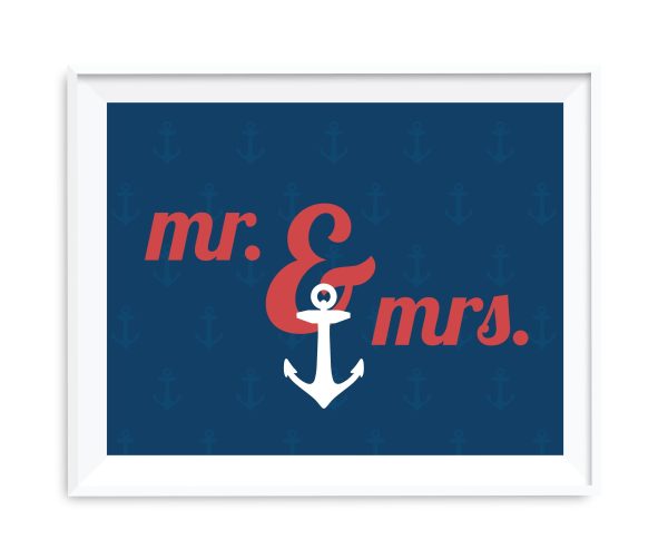 Nautical Ocean Adventure Wedding Party Signs on Sale