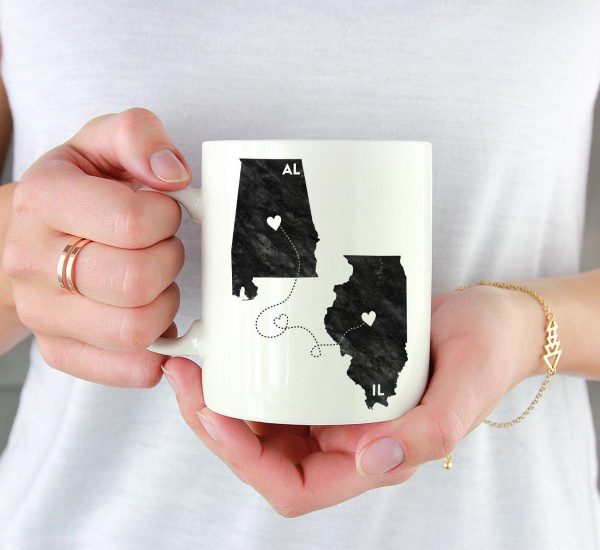 Andaz Press 11oz Black And White Modern Illinois Long Distance Coffee Mug Online now - Image 2