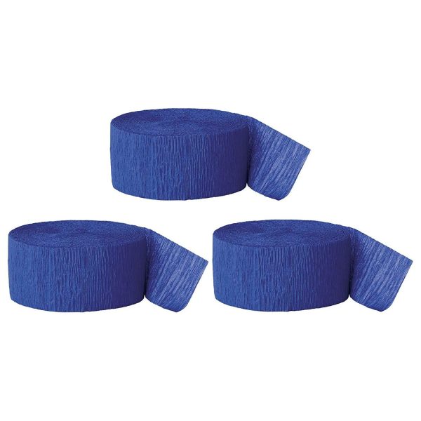 Royal Blue Crepe Paper Streamer Hanging Decorative Kit Discount