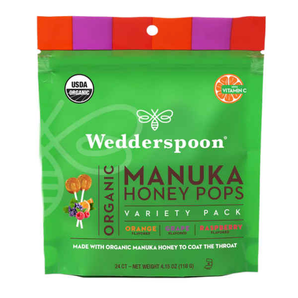 Organic Manuka Honey Pops - Variety (Orange, Grape, Raspberry) Sale
