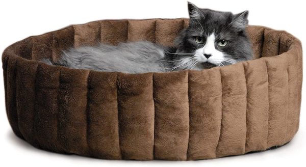K&H Pet Products Kitty Kup Tan   Mocha Bed For Sale