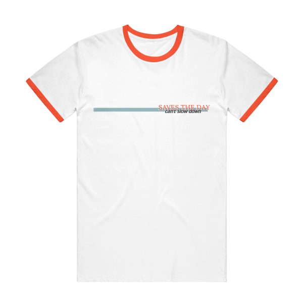 Can t Slow Down • White Orange • Ringer T-Shirt For Discount - Image 2